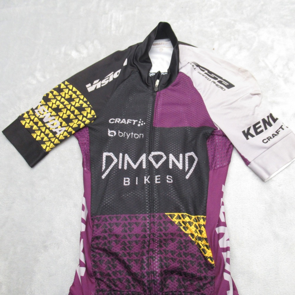 Craft Cycling Triathlon Suit Jersey Womens Small Purple Diamond Padded Full Zip - Picture 9 of 15